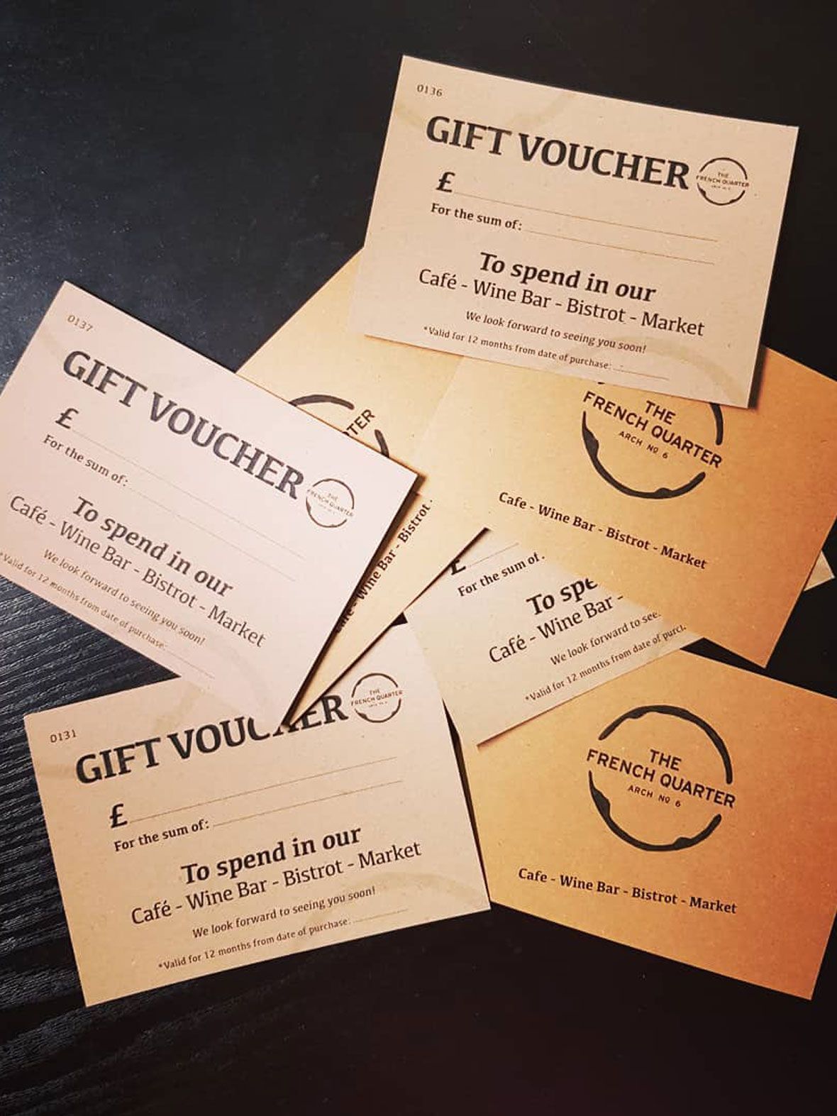 Collection of The French Quarter gift vouchers