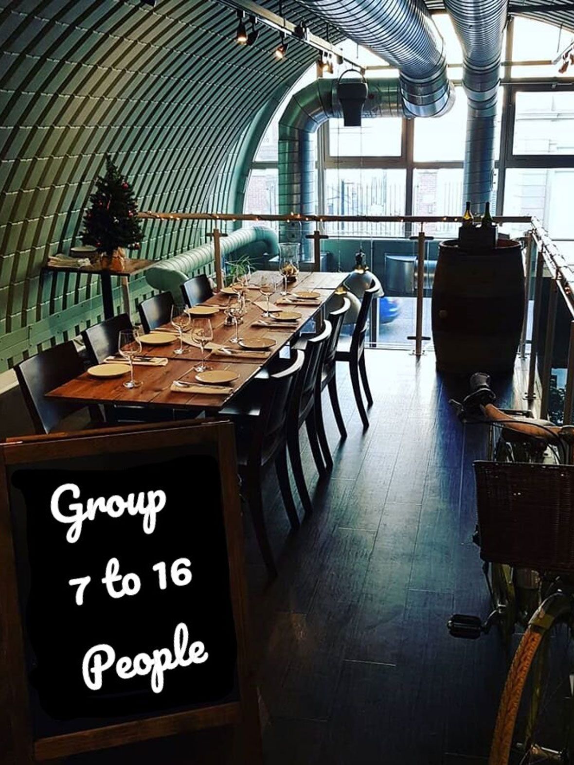 Table laid out for a group booking at The French Quarter